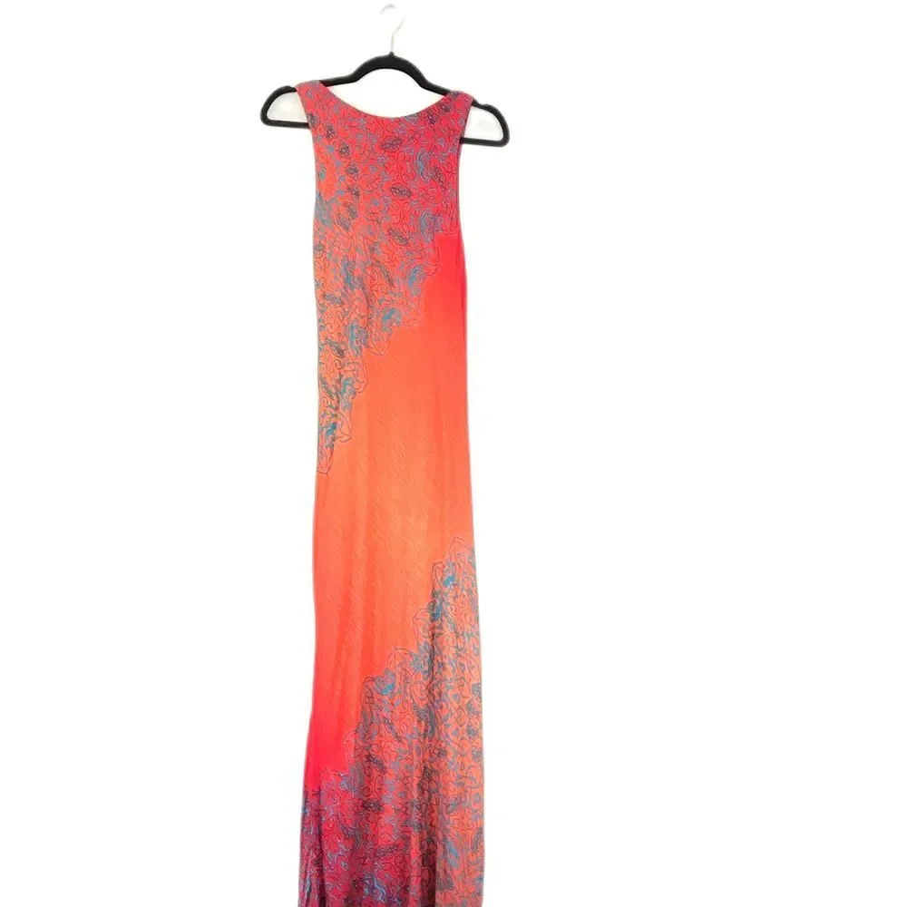 Tommy Bahama Orange Printed Maxi Dress w/ Pinholes Size S - Picture 2 of 14